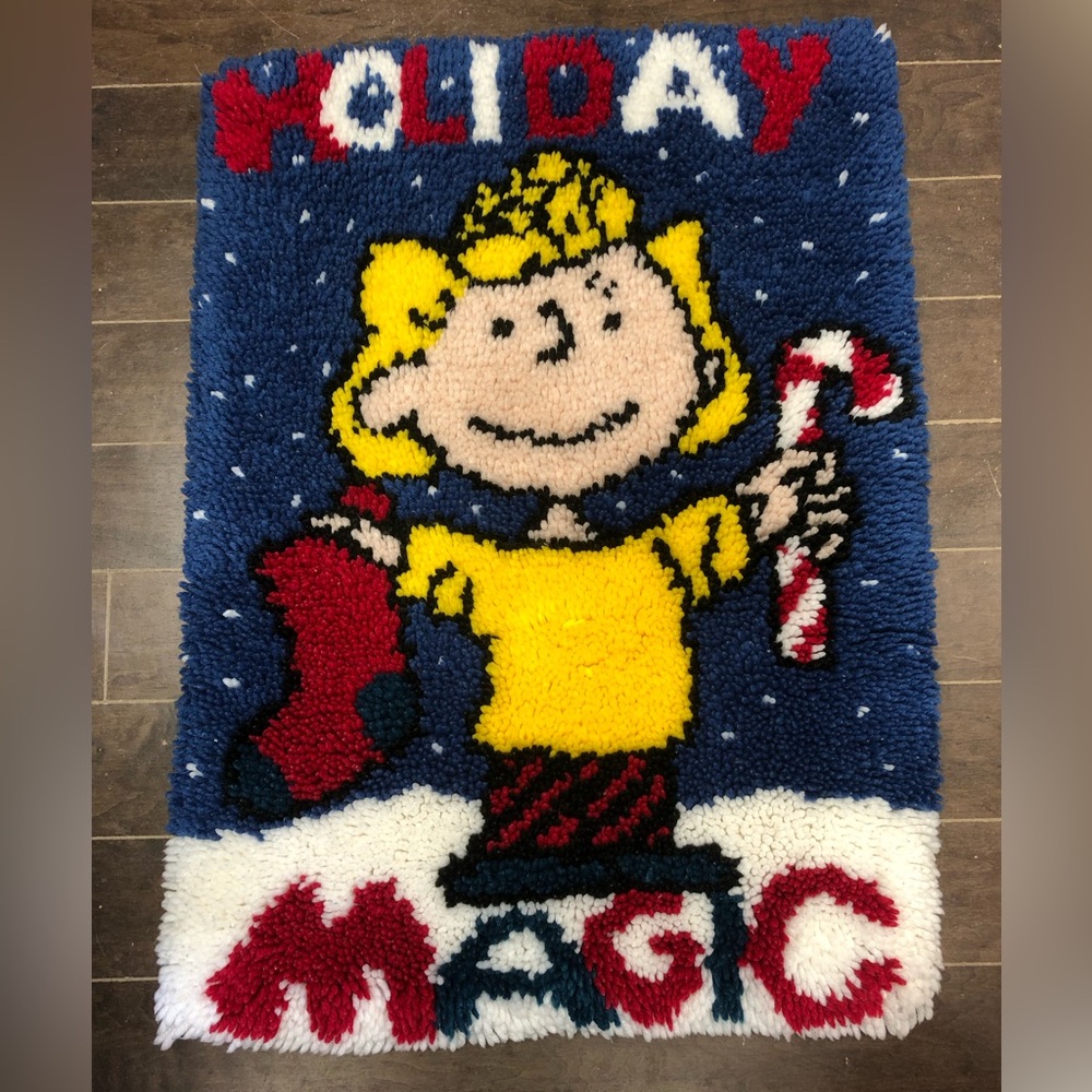 VTG Latch Hook Rug Featuring Sally from the Peanuts Comic Strip Peanuts 20x28
